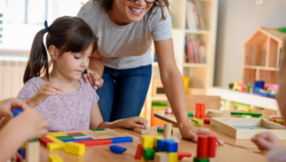 Children in an early learning center